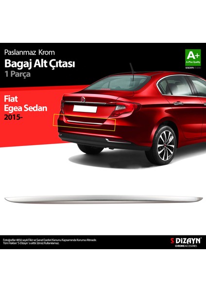 Fiat Egea SD Krom Bagaj Alt Çıtası 2015 Üzeri