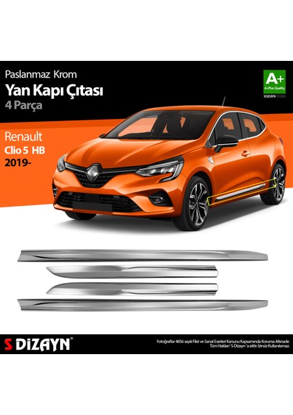 Renault Clio 5 Krom Yan Kapı Çıtası 4 Prç. 2019 Üzeri indirimleri