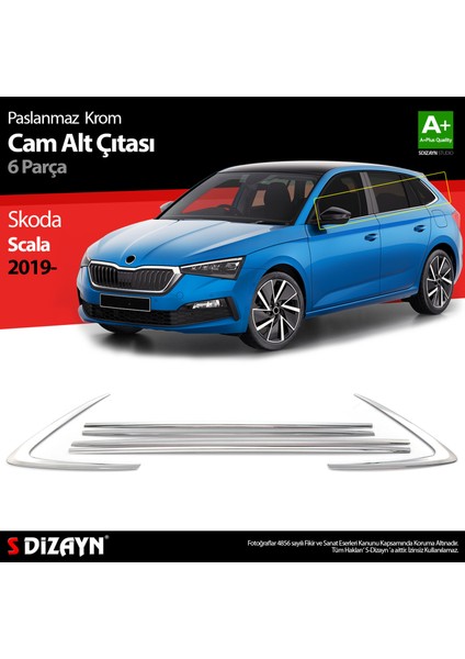 Skoda Scala Krom Cam Çıtası 6 Prç 2019 Üzeri