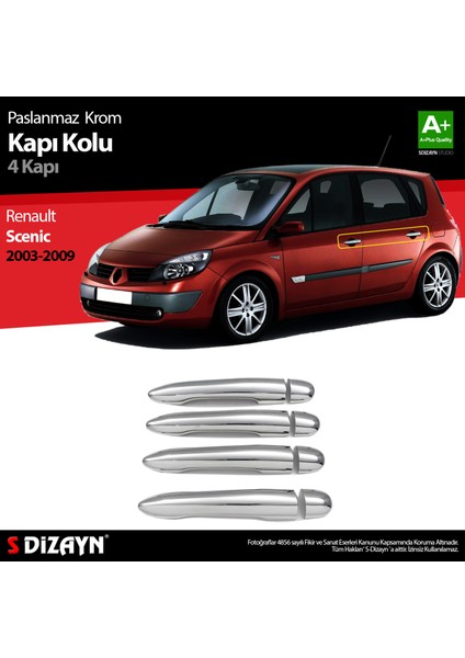 Renault Scenic 2 Krom Kapı Kolu 4 Kapı 2003-2009 indirimleri