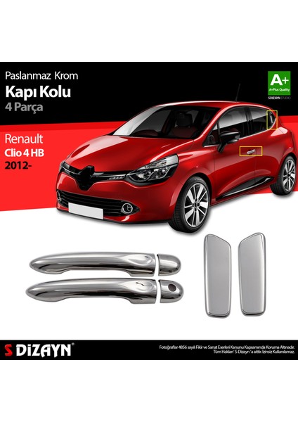 Renault Clio 4 Hb Krom Kapı Kolu 4 Kapı 2012-2019