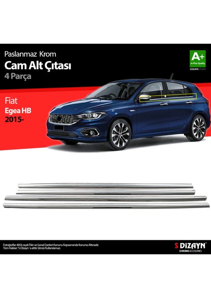 Fiat Egea HB Krom Cam Çıtası 4 Prç. 2015-2020 indirimleri