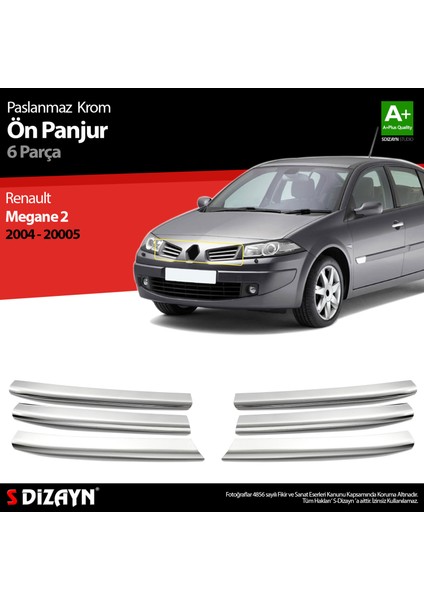 Renault Megane 2 Krom Ön Panjur 6 Prç 2004-2005