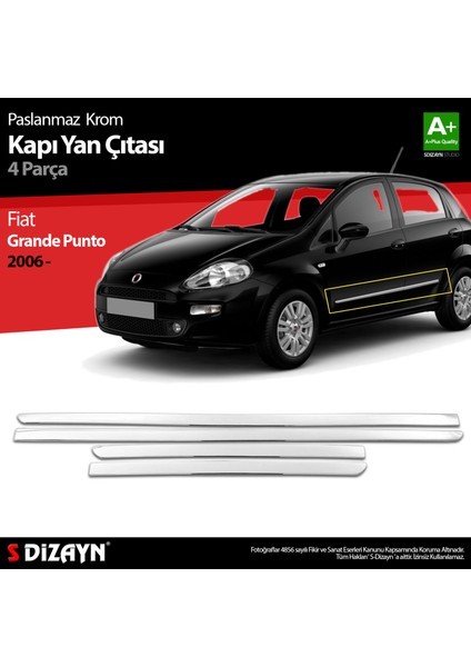 Fiat Grande Punto Krom Kapı Yan Çıtası 2006-2018