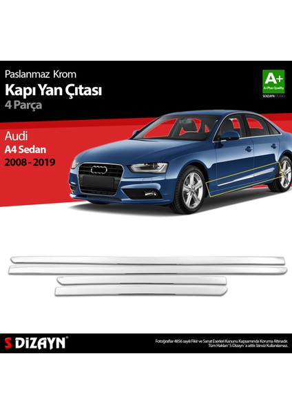 Audi A4 SD Krom Kapı Yan Çıtası 2008-2019