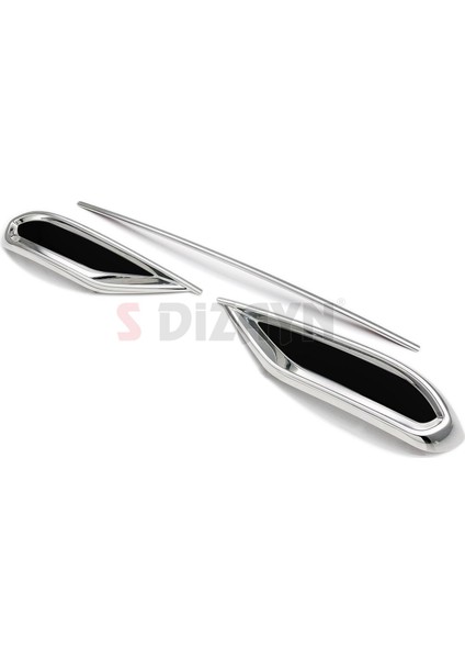 VW Tiguan Krom Egzoz Görünümü Difüzör 3 Parça 2020-2024 A+Kalite