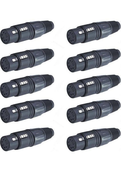 LA1011-5 Xlr 5-Pin Dişi Siyah Konnektör ( 10 Lu Paket )