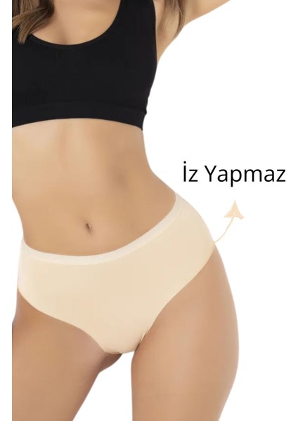 Kadın Mikro Kumaş Dikişsiz Iz Yapmaz Külot - 3'lü Özel Paket (Siyah, Beyaz, Ten Renk) modelleri