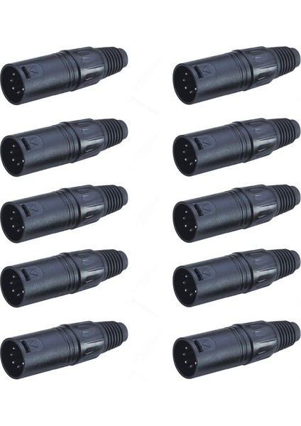 LA1012-5 Xlr 5-Pin Erkek Siyah Konnektör ( 10 Lu Paket )