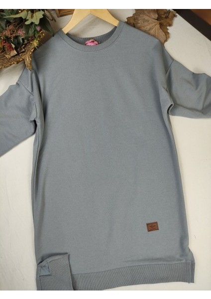 Iki Iplik Pamuk Penye Tesettür Tunik Sweatshirt