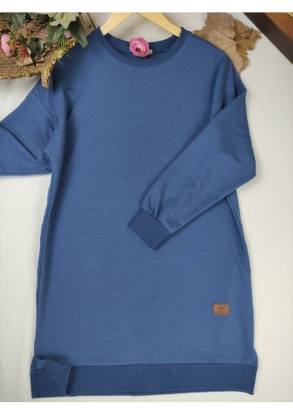 Iki Iplik Pamuk Penye Tesettür Tunik Sweatshirt