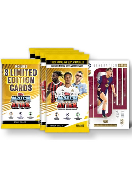 Topps Match Attax 24-25 Uefa Futbolcu Kartları Mega Multipack - 52 Kart (48 Kart+3 L.e.+1 Exclusive)