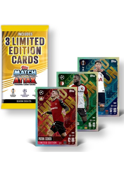 Topps Match Attax 24-25 Uefa Futbolcu Kartları Mega Multipack - 52 Kart (48 Kart+3 L.e.+1 Exclusive)