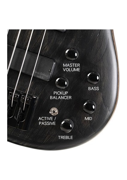 Bas Gitar, 4 Telli, Perdesiz,open Pore Trans Black