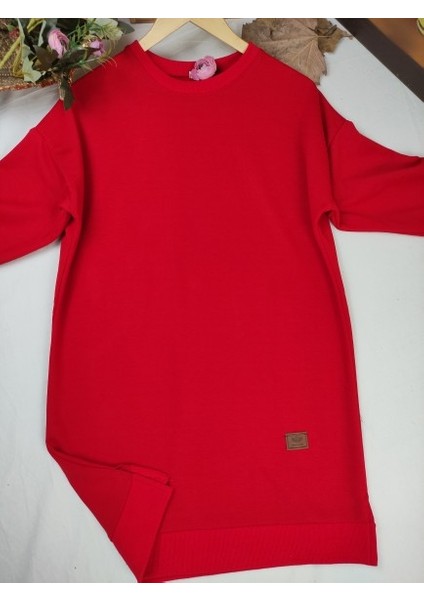 Iki Iplik Pamuk Penye Tesettür Tunik Sweatshirt