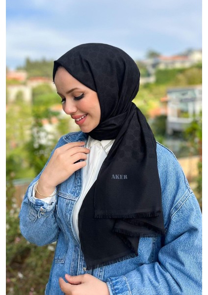Elegance Monogram Şal 1090100-911 Siyah