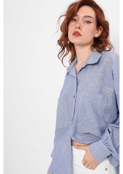 Balon Kollu Çizgili Gömlek fırsatları