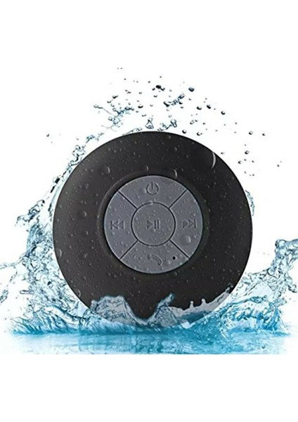 Su Geçirmez Mini Bluetooth Duş Hoparlörü Ses Bombası Duş Tipi Suya Dayanıklı Siyah