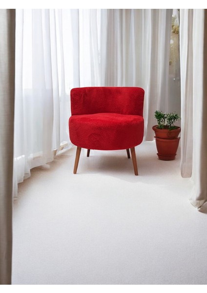 Kırmızı Teddy Kumaş Çay Seti Ikili Koltuk Berjer ve Puf Takımı (Salon, Balkon, Ofis) 3'lü Takım fiyatları