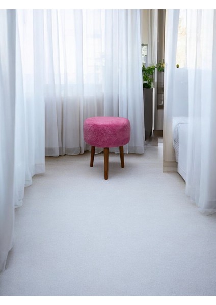 Pembe Teddy Kumaş Çay Seti Ikili Koltuk Berjer ve Puf Takımı (Salon, Balkon, Ofis) 3'lü Takım modelleri
