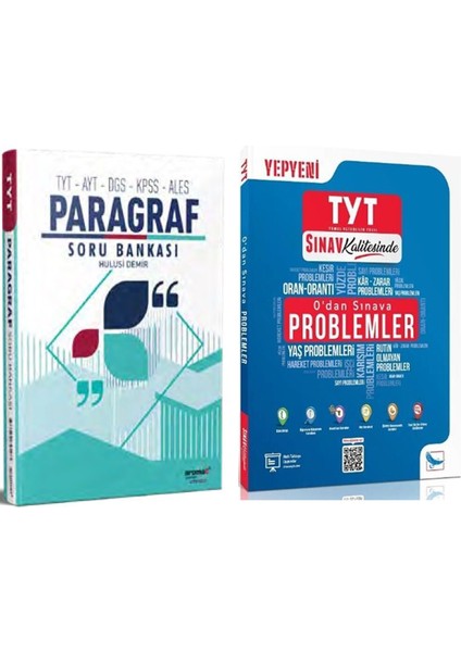 Tyt Ayt Paragraf ve 0 Dan Sınava Problemler Soru Bankası Seti 2 Kitap