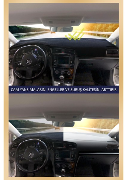 Fiat Uno Için Uygun Torpido Koruma Halısı Siyah Kenar Renk Siyah