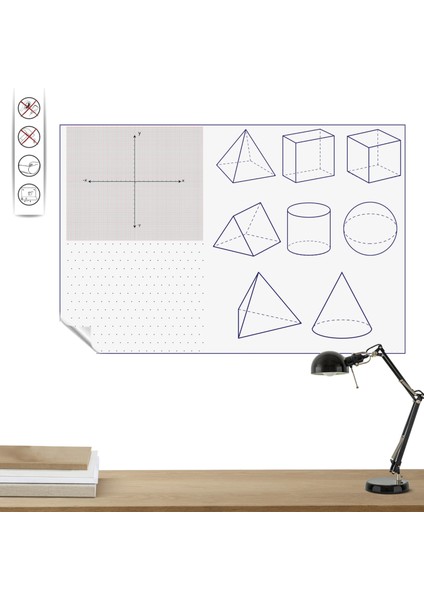 Statik Kağıt Geometrik Cisimler ve Koordinat Sistemi 100 cm x 150 cm 10