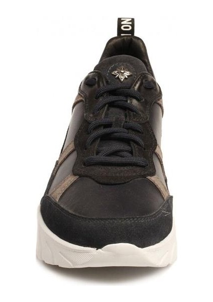 J. Richmond 8135 B Lacivert Deri ve Süet Yüksek Tabanlı Erkek Sneaker