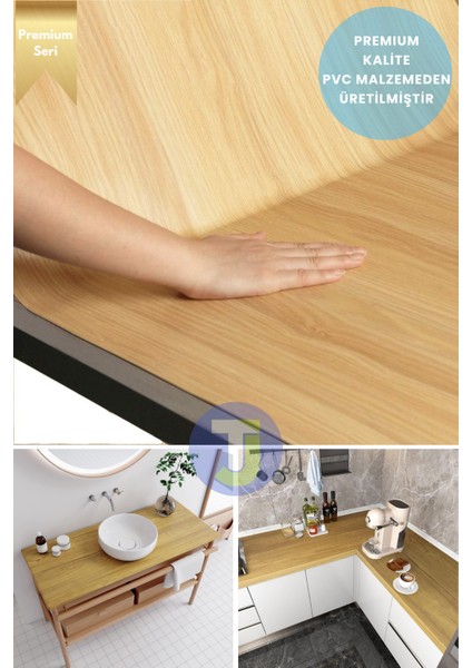 Kendinden Yapışkanlı Dokulu Ahşap Görünümlü Premium Mutfak Duvar Dolap Kaplama 60CMX100CM Koyu Renk Ahşap fiyatları