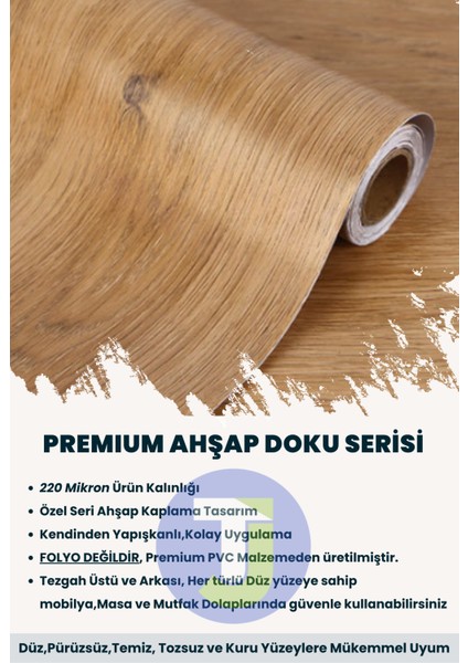 Kendinden Yapışkanlı Dokulu Ahşap Görünümlü Premium Mutfak Duvar Dolap Kaplama 60CMX100CM Koyu Renk Ahşap modelleri