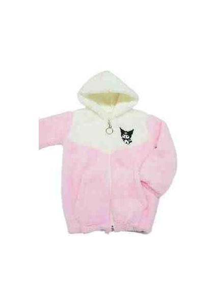 Kız Çocuk Kapşonlu Peluş Hırka