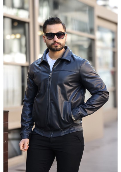 Erkek Siyah Deri Ceket