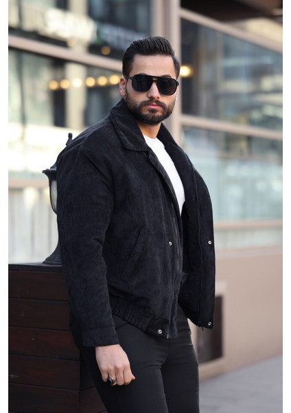 Erkek Rüzgar Geçirmez Siyah Kadife Mont fiyatları