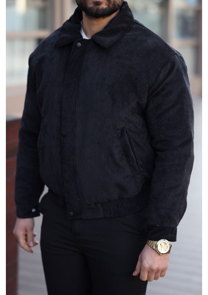 Erkek Rüzgar Geçirmez Siyah Kadife Mont fırsatları