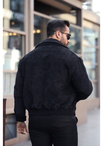 Erkek Rüzgar Geçirmez Siyah Kadife Mont indirimleri