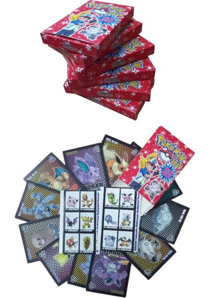 Pokemon 2025 Eğlence Serisi | 10 Kutu Içinde Toplam 60 Kart 60 Stickers Oyun Kartları Hediye Albümü Tamamla Jokeri Bul fırsatları