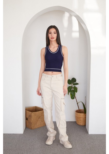 Beli Kemerli Kargo Cepli Pantolon