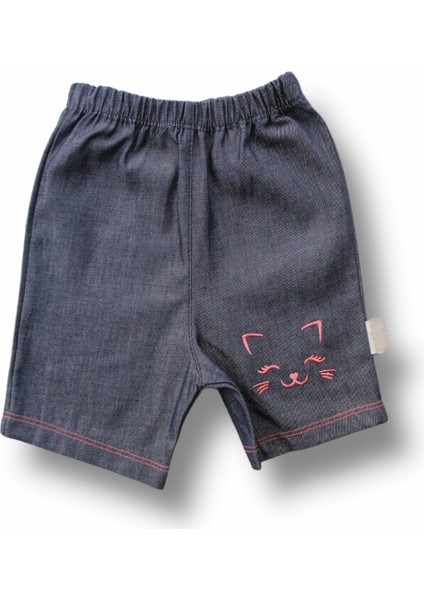 6-9 9-12 12-18 Ay Vip Kedi Baskılı Bandanalı Kısa Kollu Sweat 3lü Kız Bebek Takımı modelleri