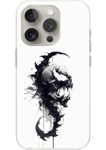 Apple iPhone 13 Pro Uyumlu Şeffaf Kılıf Venom Tasarımlı