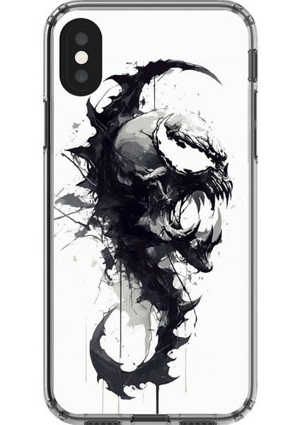 iPhone x Uyumlu Şeffaf Kılıf Venom Tasarımlı