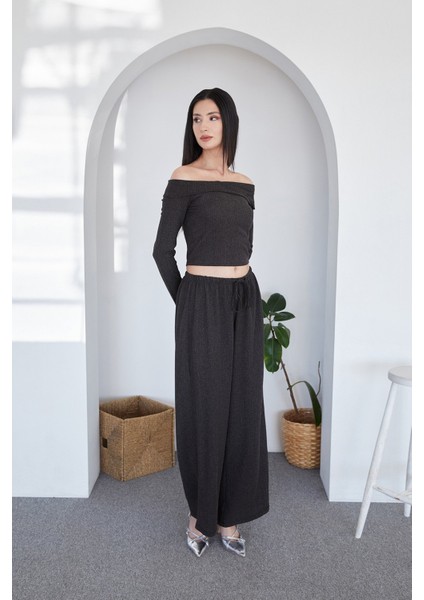 Beli Lastikli Bürümcük Kumaş Palazzo Pantolon fiyatları