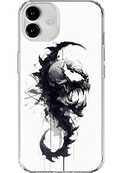 Apple iPhone 12 Uyumlu Şeffaf Kılıf Venom Tasarımlı