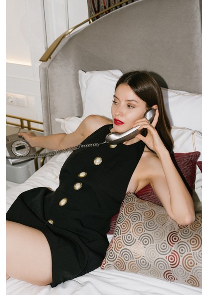 Inci Dress Sırt Dekolteli Mini Elbise