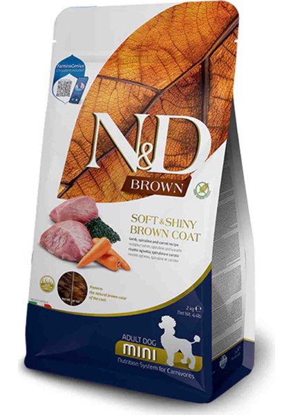 Nd Brown Soft Shıny Adult 2kg Tahılsız Kuzu Havuç Patates Spirulina Küçük Irk Yetişkin Köpek Maması fiyatları