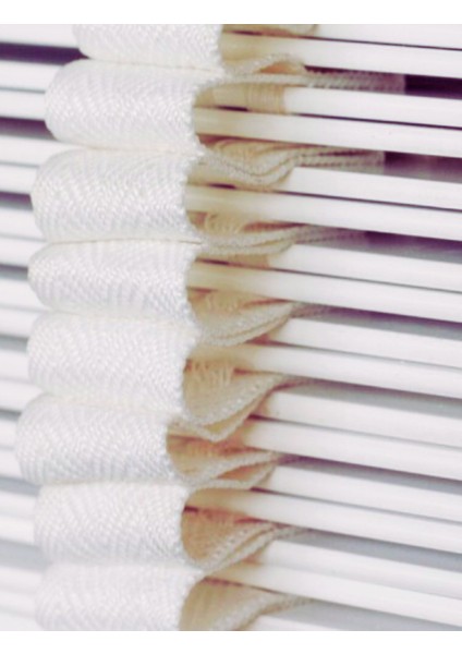 Wooden Blinds %100 Doğal Ahşap Jaluzi Perde 50MM, Alüminyum Kasalı Yüksek Kaliteli - Krem