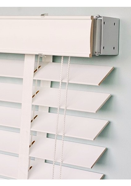 Wooden Blinds %100 Doğal Ahşap Jaluzi Perde 50MM, Alüminyum Kasalı Yüksek Kaliteli - Krem modelleri
