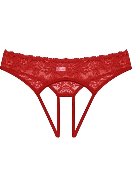 Kadın Kırmızı Dantelli Külot