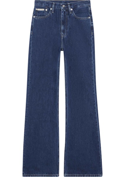 Yüksek Bel Bootcut Paça Normal Koyu Mavi Kadın Denim Pantolon J20J2245241BJ