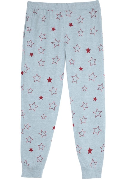 Yuvarlak Yaka Gri Kadın Pijama Takımı 9542 modelleri