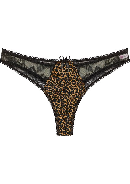 Leopar Desenli Dantelli G String Külot